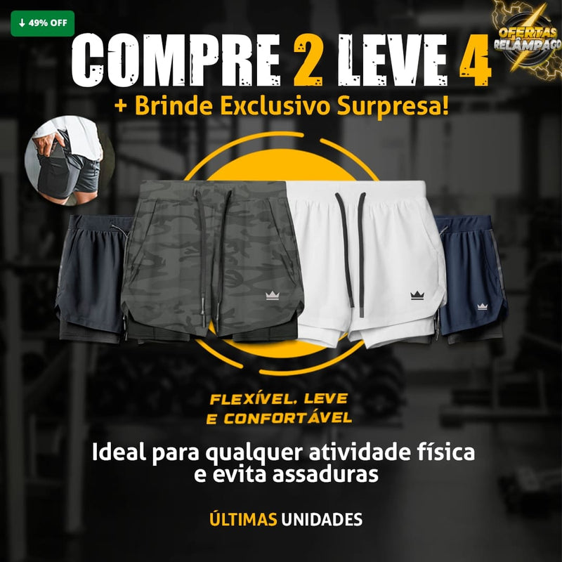 - Kit Shorts Dry-Fit™ de Compressão BZN - COMPRE 2 LEVE 4