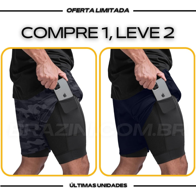 Shorts Dry-Fit™ de Compressão BZN - COMPRE 1 LEVE 2