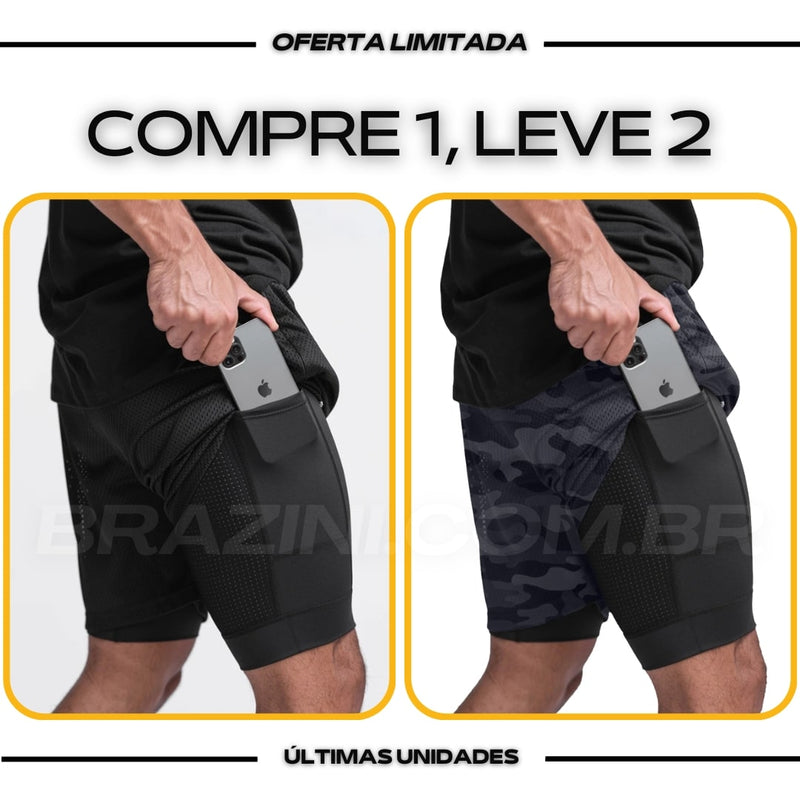 Shorts Dry-Fit™ de Compressão BZN - COMPRE 1 LEVE 2