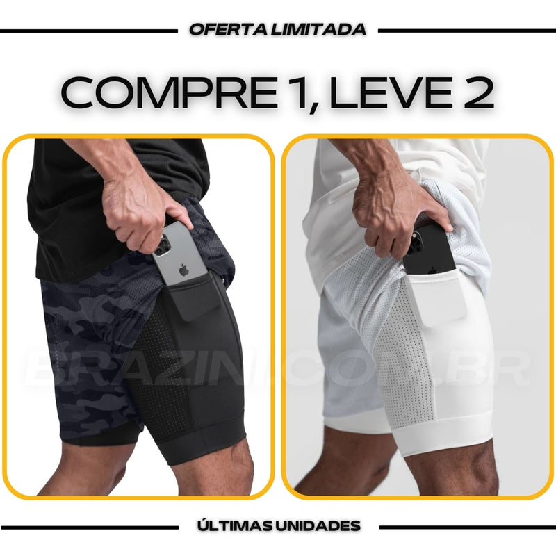 Shorts Dry-Fit™ de Compressão BZN - COMPRE 1 LEVE 2