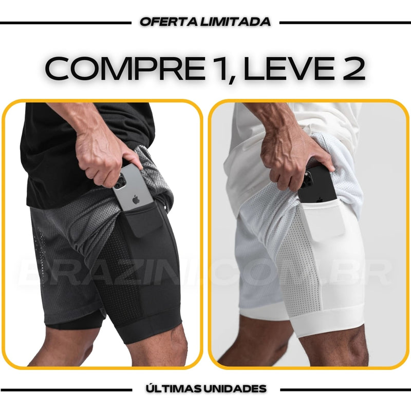 Shorts Dry-Fit™ de Compressão BZN - COMPRE 1 LEVE 2