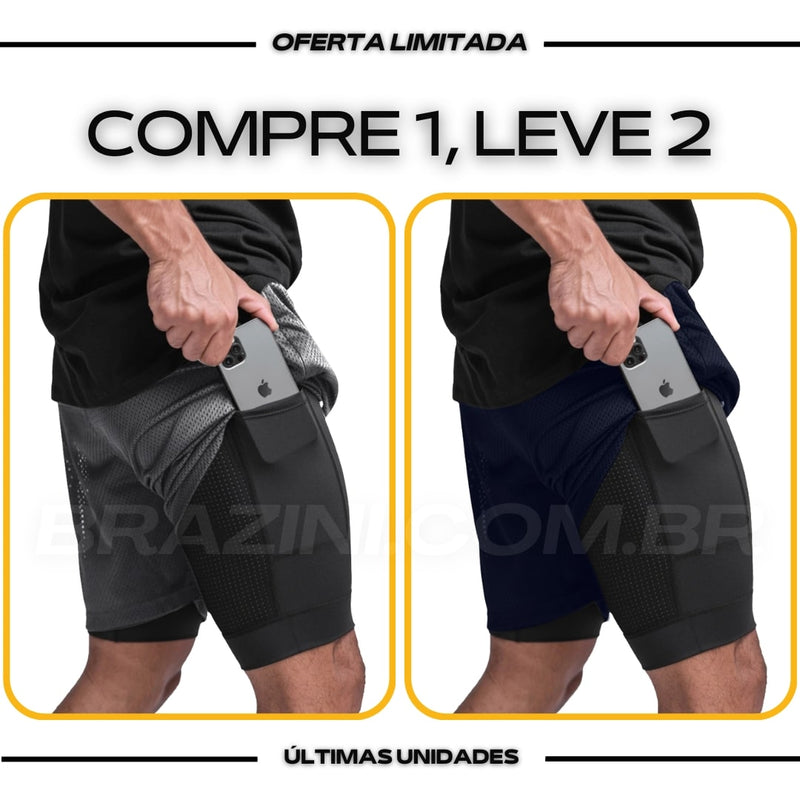 Shorts Dry-Fit™ de Compressão BZN - COMPRE 1 LEVE 2